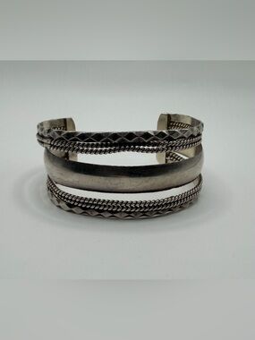 Vintage Tahe Sterling Silver 925 Cuff Bracelet